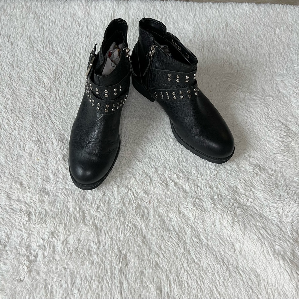 Hush Puppies Black Studded Ankle Boots